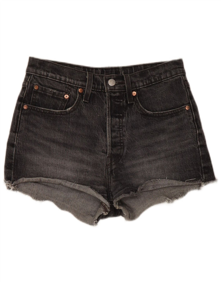 LEVI'S Womens 501 Denim Shorts W30 Medium Black Cotton