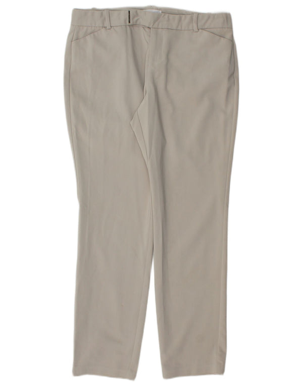 Calvin Klein Womens Straight Casual Trousers US 6 Small W30 L26 Grey Cotton