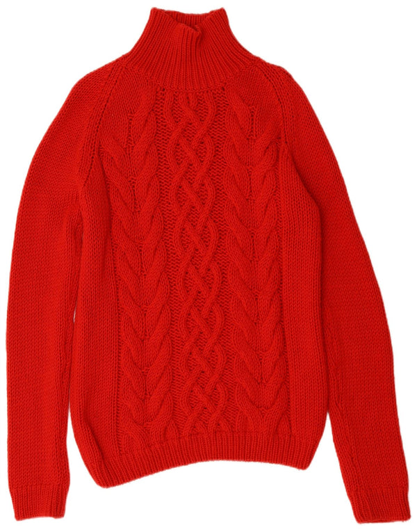 HUGO BOSS Womens Turtle Neck Jumper Sweater UK 16 Large Red Wool