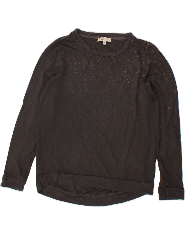 OASIS Womens Sweatshirt Jumper UK 14 Medium Grey Viscose Vintage Oasis and Second-Hand Oasis from Messina Hembry 