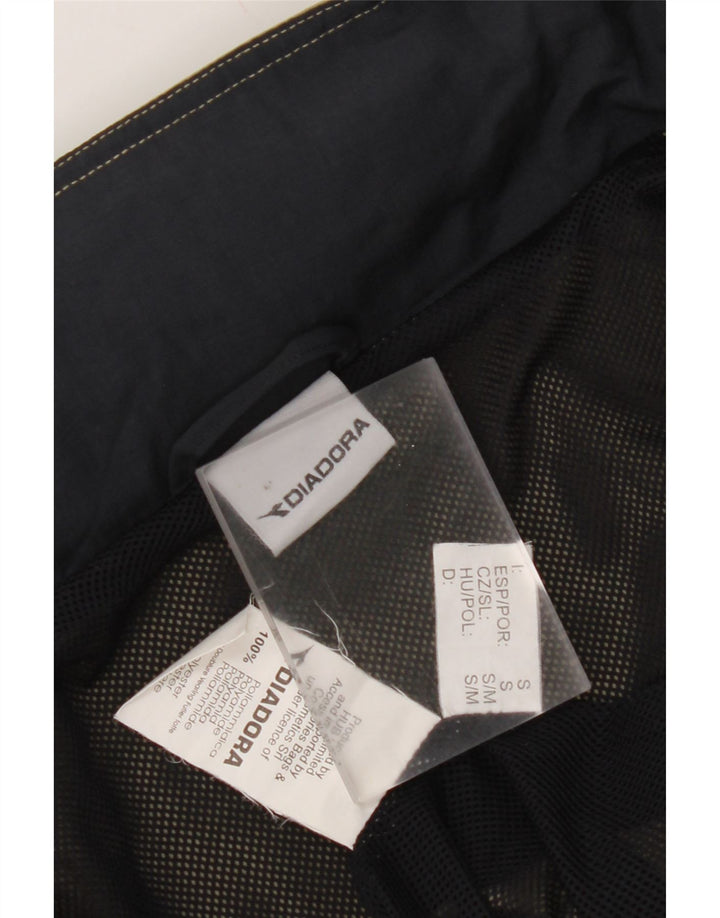 DIADORA Mens Loose Fit Hooded Rain Jacket UK 36 Small Khaki Polyamide