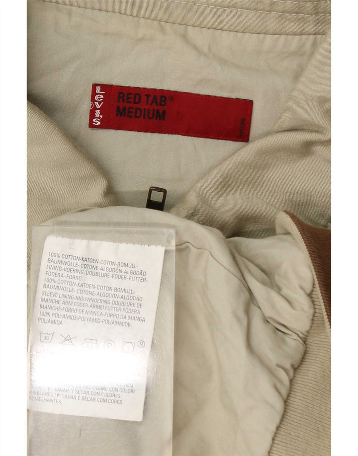 Levi's Mens Bomber Jacket UK 38 Medium Beige Cotton