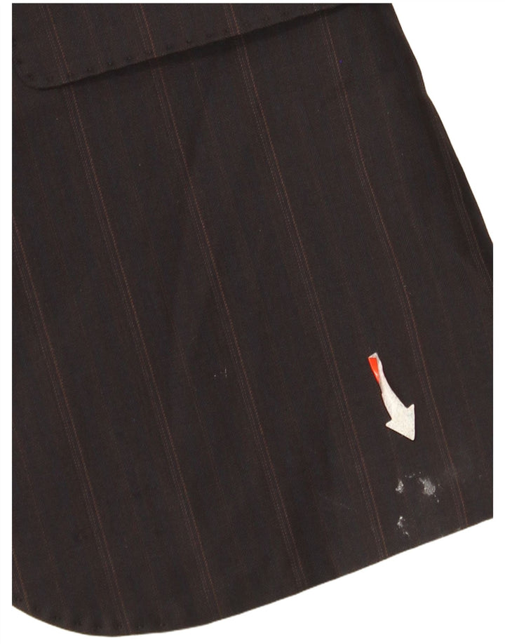 Massimo Dutti Womens 2 Button Blazer Jacket EU 36 XS Black Pinstripe Wool