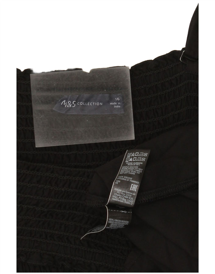 Marks & Spencer Womens Slip Dress UK 16 Large Black Viscose