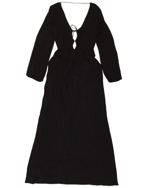 ZARA Womens Long Sleeve Maxi Dress UK 18 XL Black Viscose