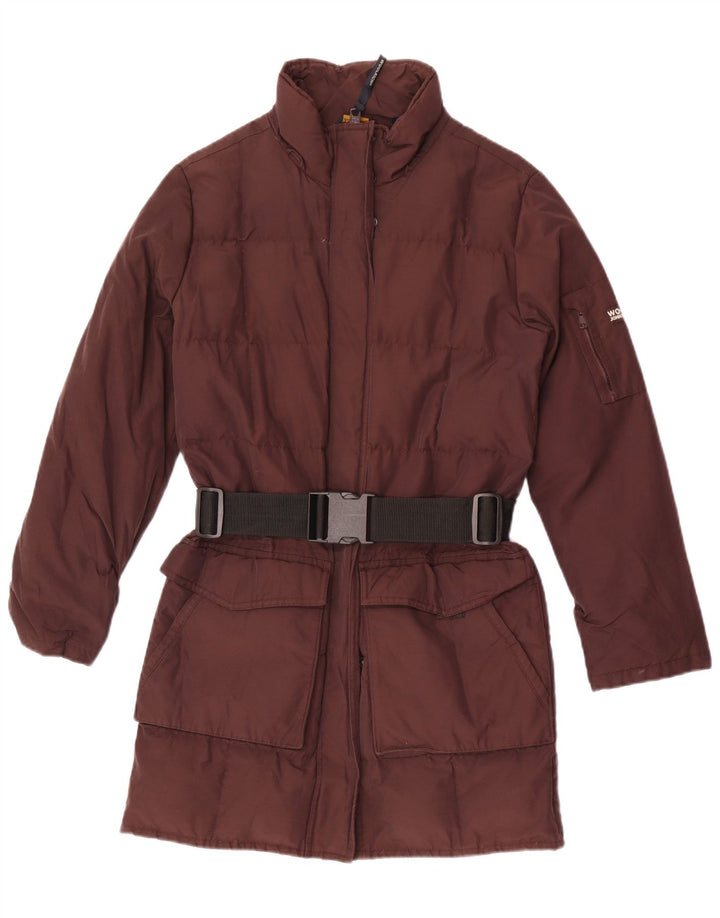 Woolrich Womens Padded Coat UK 10 Small Brown Cotton