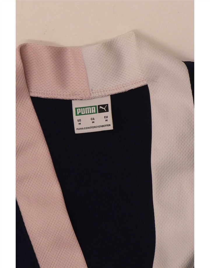 Puma Womens Tracksuit Top Jacket UK 14 Medium Navy Blue Colourblock