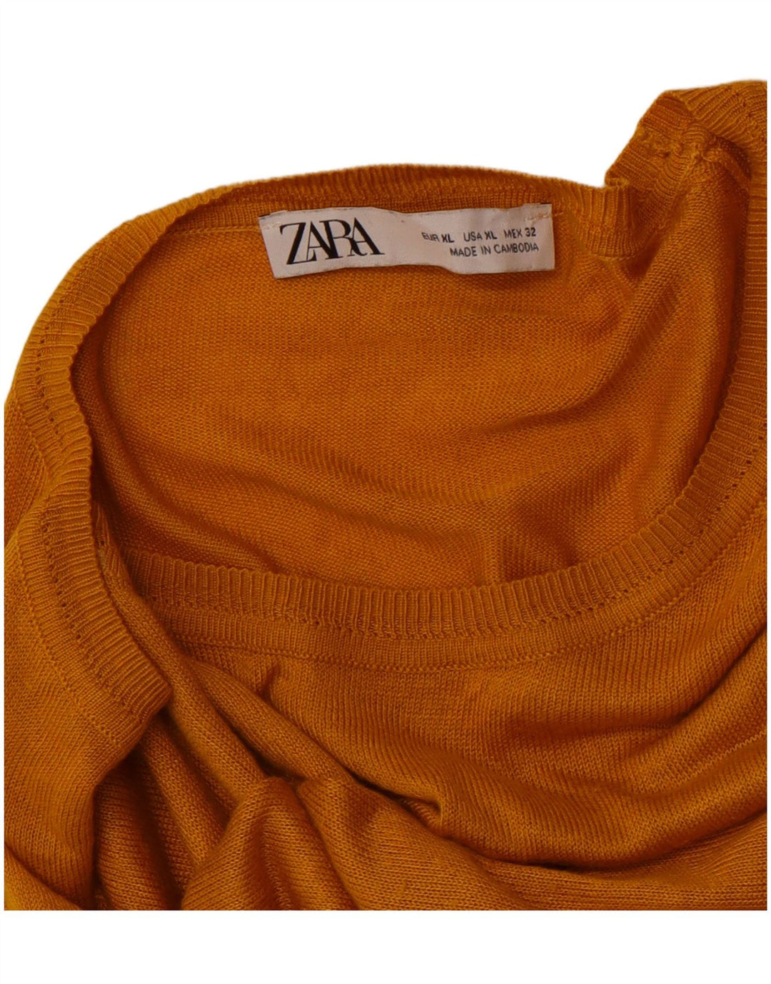 ZARA Womens Boat Neck Jumper Sweater UK 18 XL Orange Synthetic