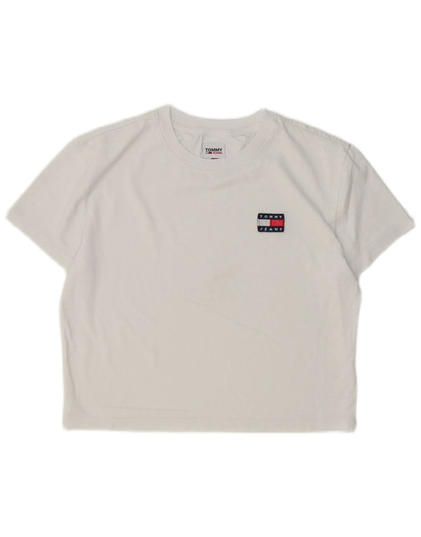 Tommy Hilfiger Womens Crop T-Shirt Top UK 10 Small White