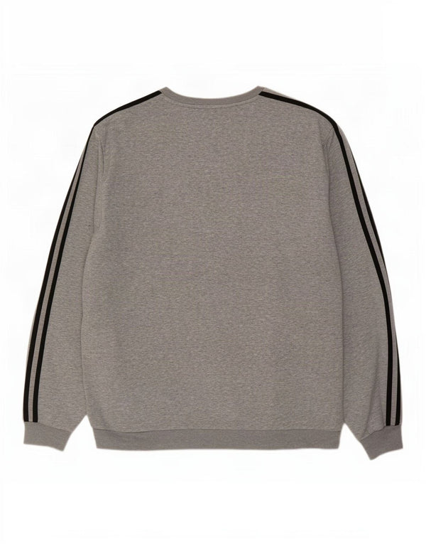 Adidas Mens Sweatshirt Jumper XL Grey Flecked Cotton
