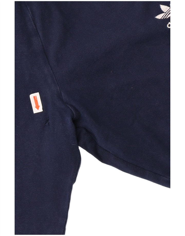 Adidas Womens Leggings UK 12 Medium Navy Blue Cotton