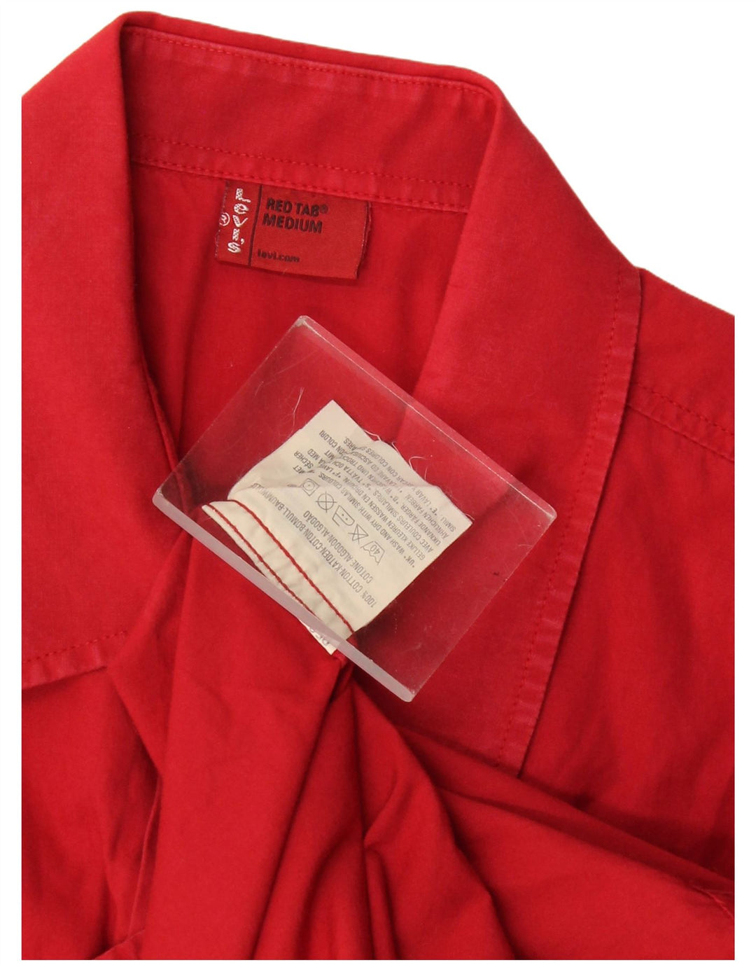 Levi's Mens Short Sleeve Shirt Medium Red Cotton
