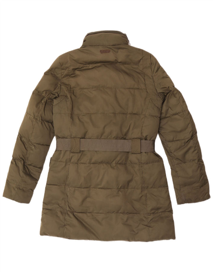 Marlboro Classics Womens Hooded Padded Coat EU 38 Medium Khaki Polyester