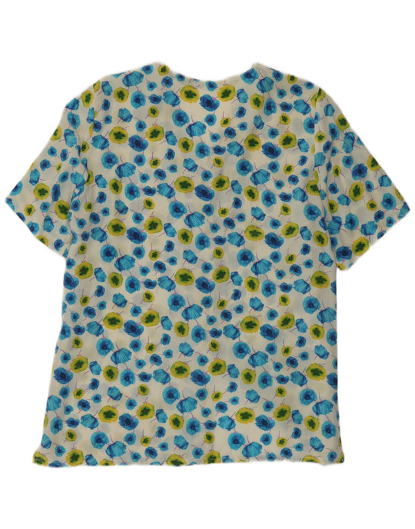 Vintage Womens Short Sleeve Shirt Blouse UK 16 Large Multicoloured Floral