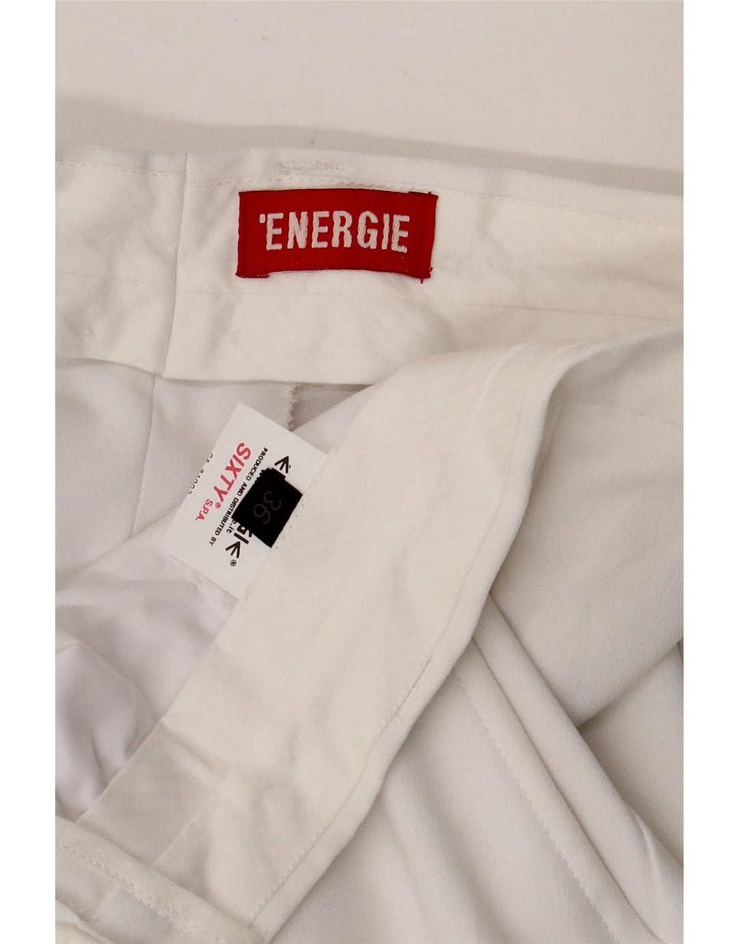 Energie Mens Straight Chino Trousers W36 L34 White Polyester