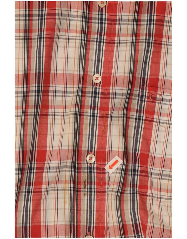 Carrera Mens Short Sleeve Shirt 2XL Red Check Cotton
