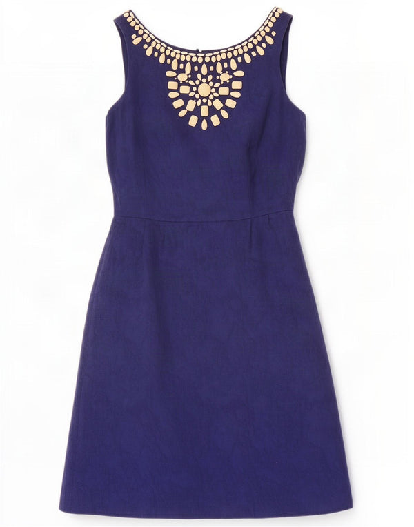 L.K. Bennett Womens Sleeveless Shift Dress UK 6 XS Blue