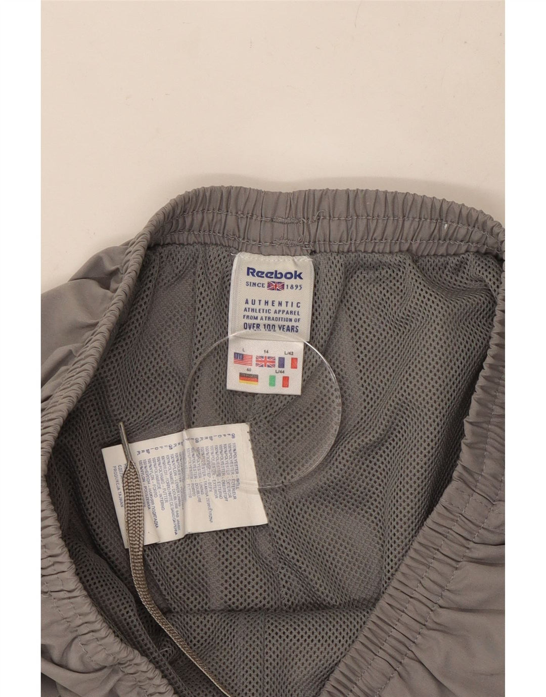 REEBOK Womens Tracksuit Trousers Joggers UK 14 Large Grey Polyester