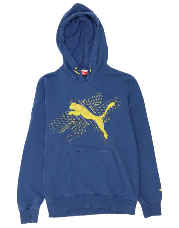 PUMA Mens Graphic Hoodie Jumper Small Blue