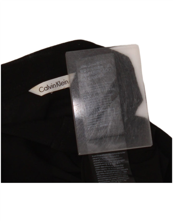 CALVIN KLEIN Womens Shirt Blouse UK 12 Medium Black Polyester