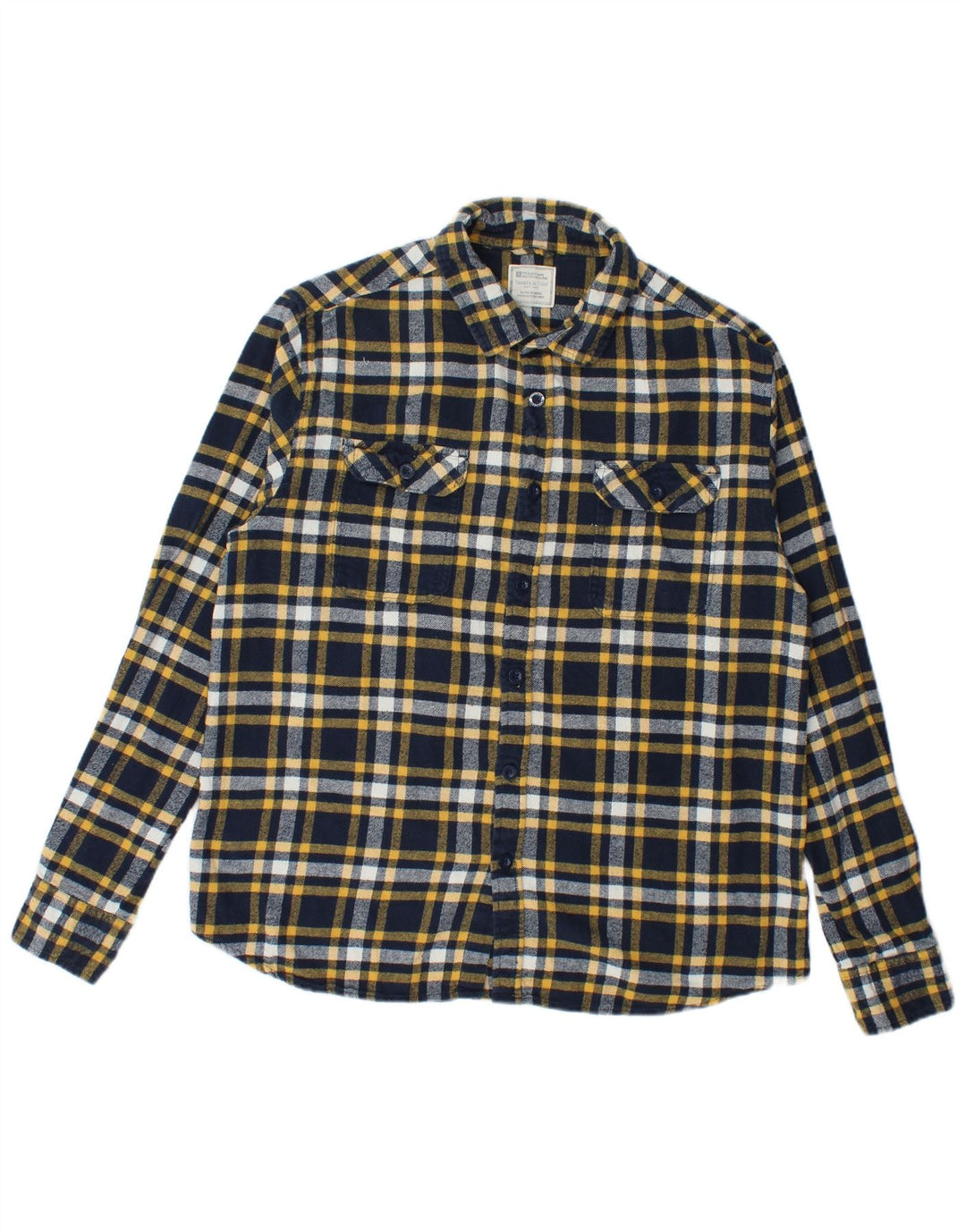 Mountain Warehouse Mens Flannel Shirt Medium Navy Blue Check Cotton