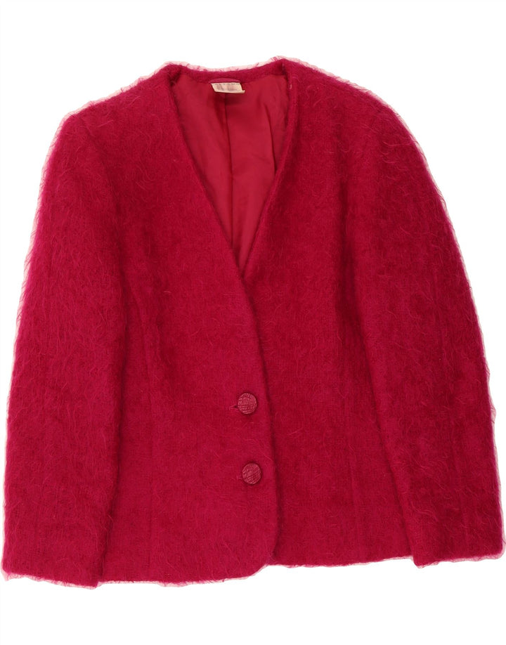 ALEXON Womens 2 Button Blazer Jacket UK 14 Large  Pink Mohair Vintage ALEXON and Second-Hand ALEXON from Messina Hembry 