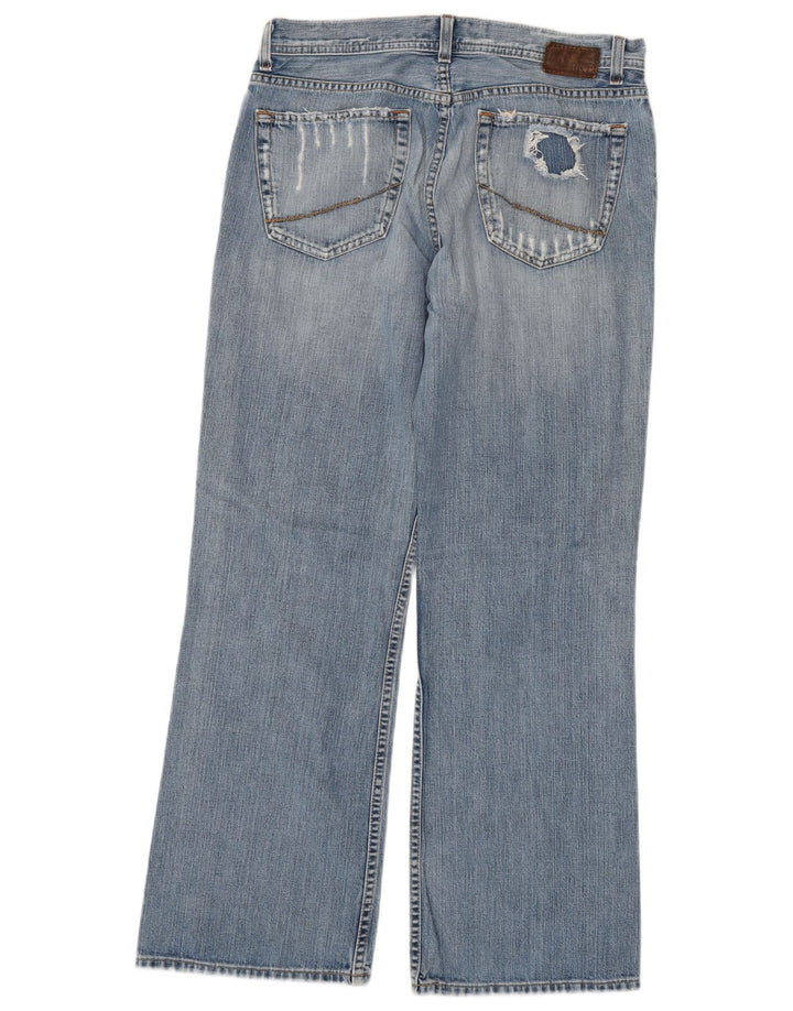 BKE Mens Tyler Bootcut Jeans W33 L32 Blue Cotton