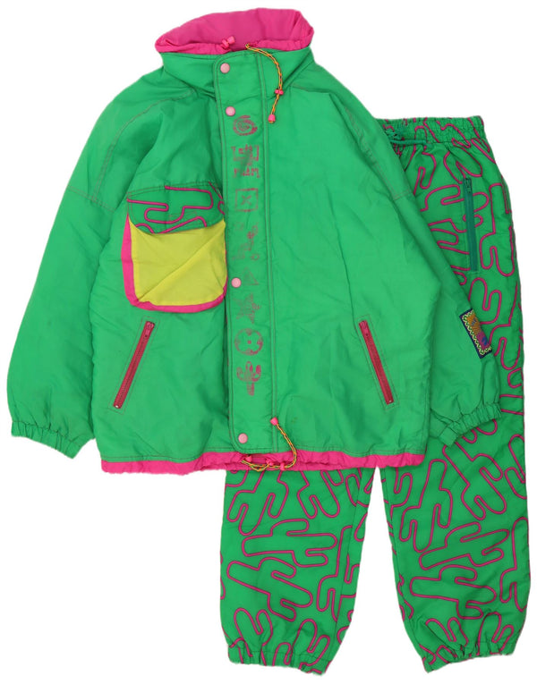 Vintage Mens Mexican Ski Full Tracksuit Medium Green Geometric Sports