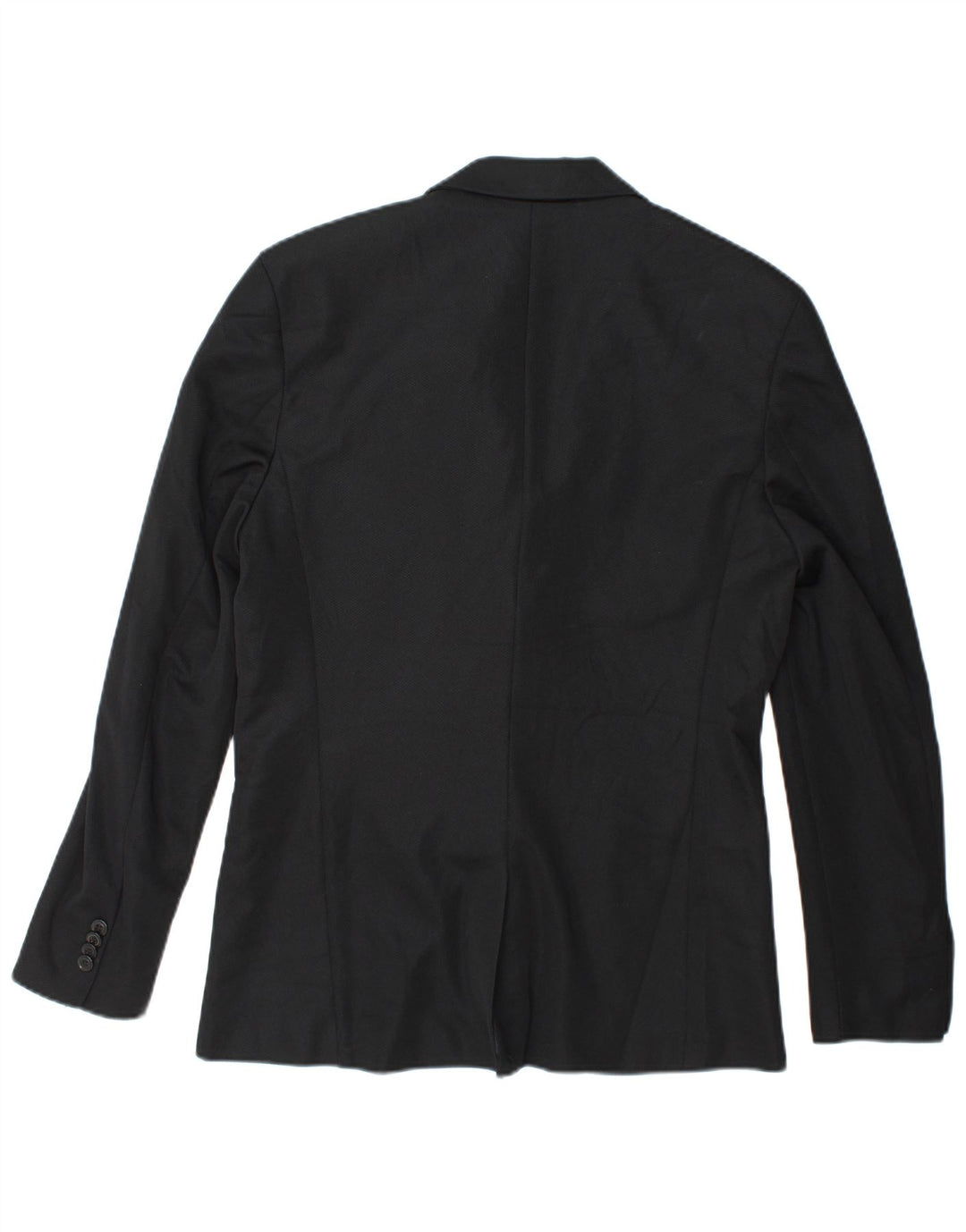Zara Mens 2 Button Blazer Jacket UK 40 Large Black Polyester