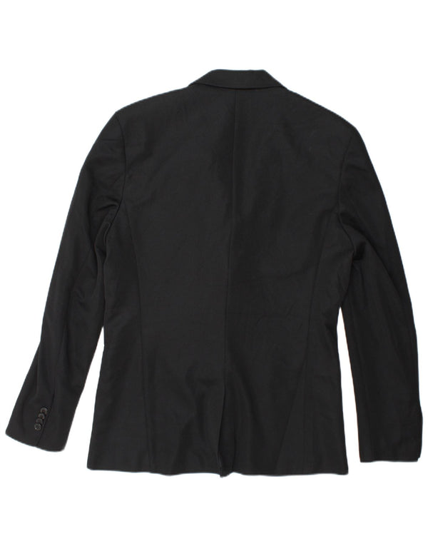 Zara Mens 2 Button Blazer Jacket UK 40 Large Black Polyester