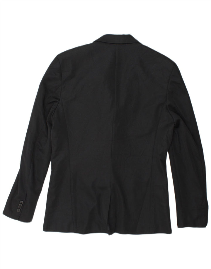 Zara Mens 2 Button Blazer Jacket UK 40 Large Black Polyester