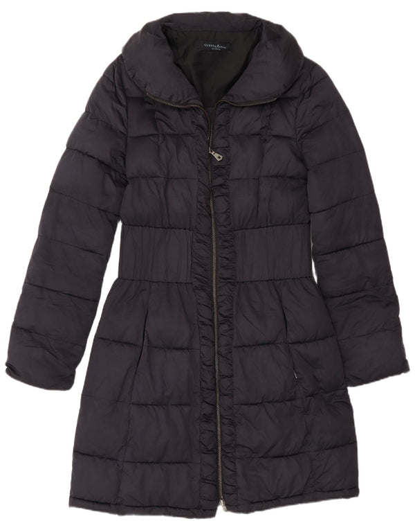 Guess By Marciano Womens Padded Coat IT 46 Large Navy Blue Polyester