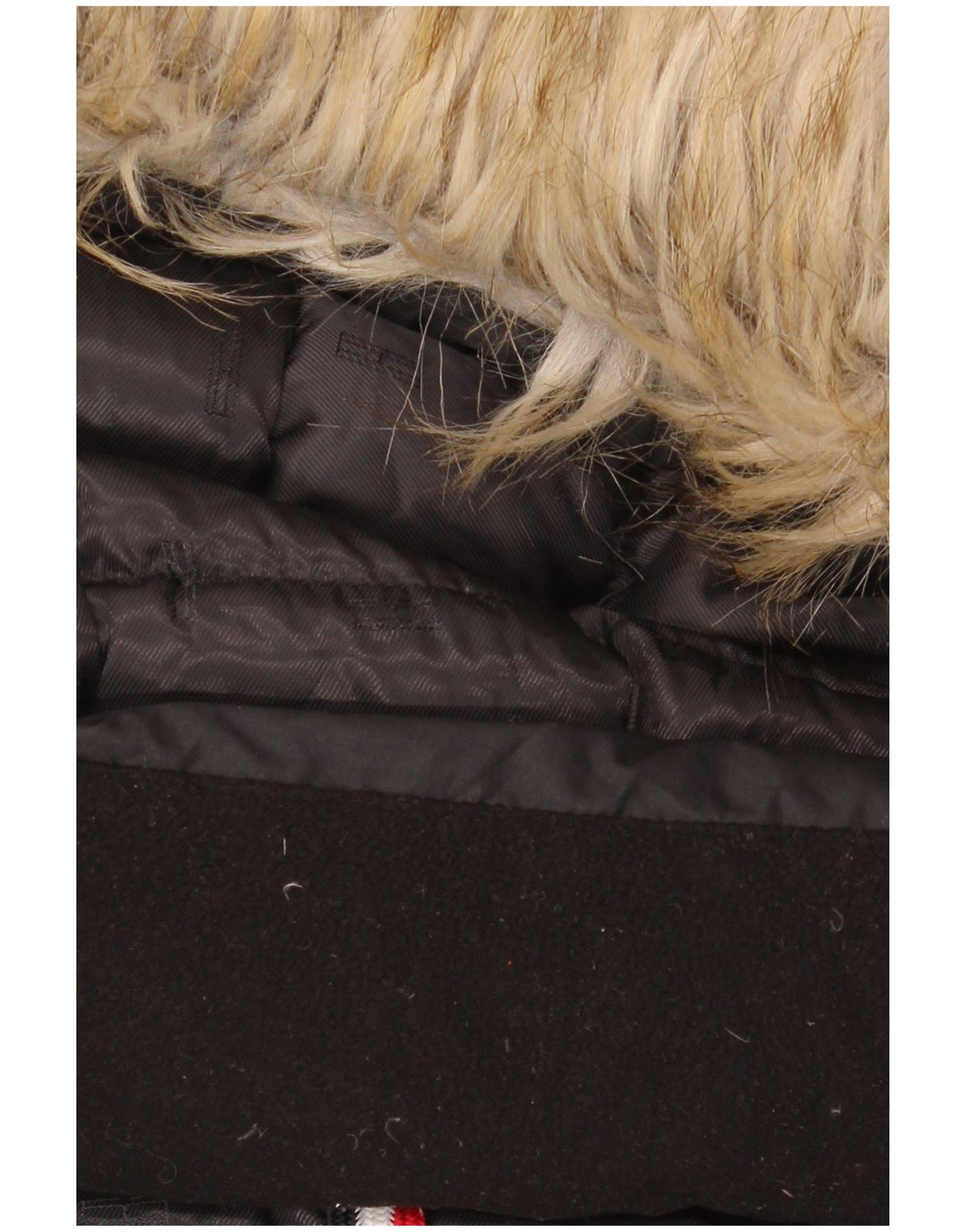 Tommy Hilfiger Womens Hooded Padded Jacket UK 16 Large Black Polyester