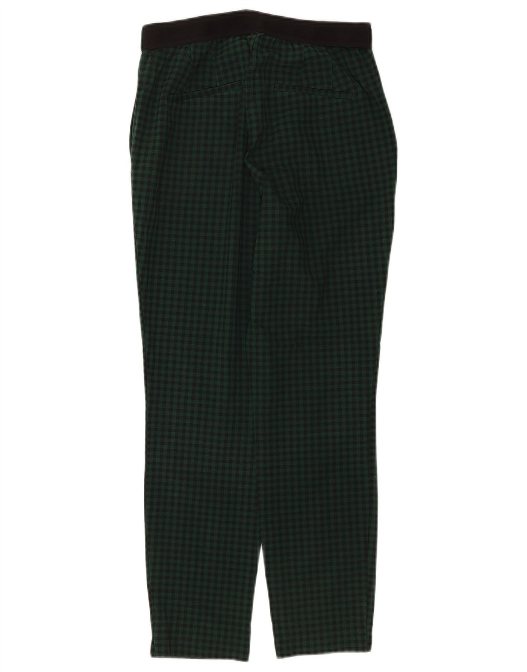 Zara Womens Slim Chino Trousers Medium W28 L26 Green Check Polyester
