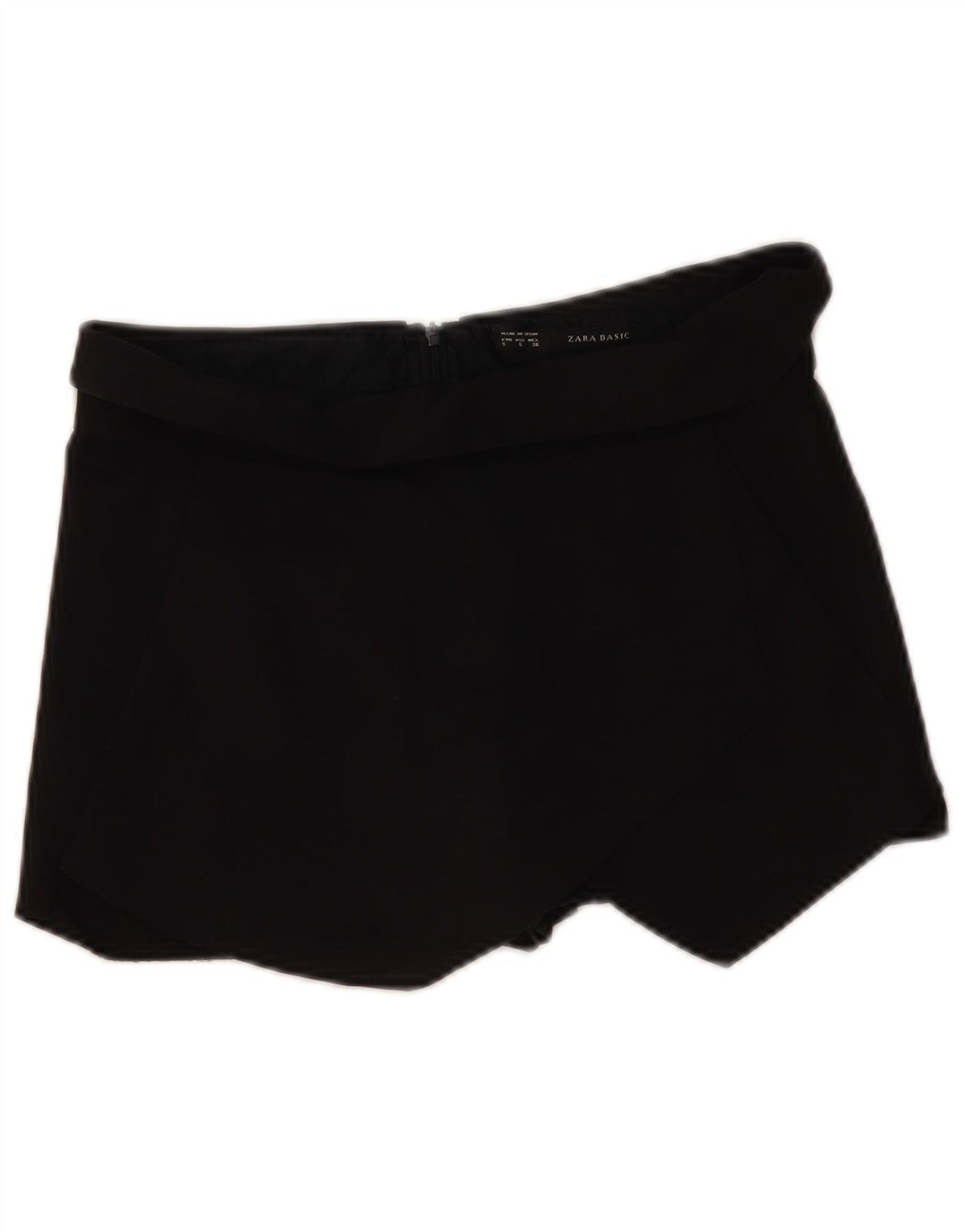ZARA Womens Skort UK 8 Small  Black Acetate