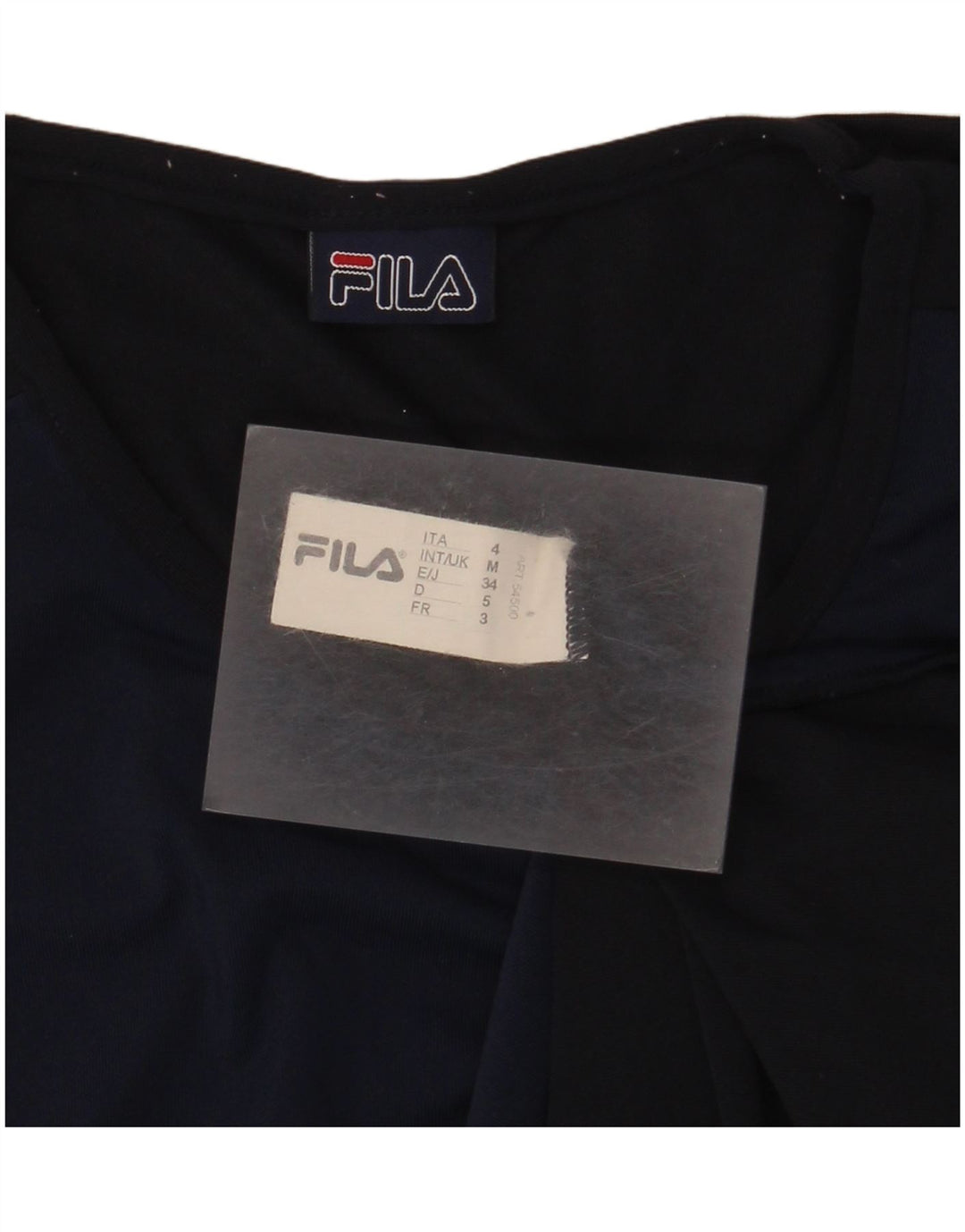 Fila Womens T-Shirt Top UK 12 Medium Navy Blue Polyamide