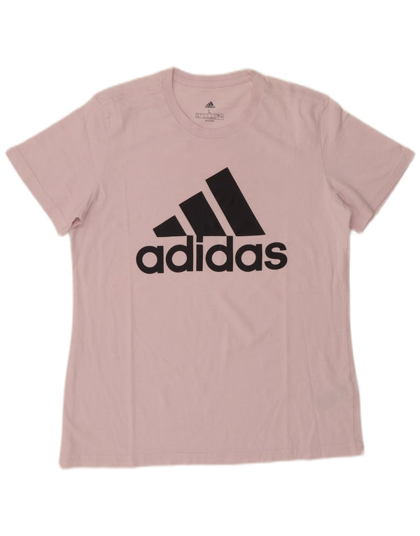 ADIDAS Womens Graphic T-Shirt Top UK 16/18 Large Pink Cotton