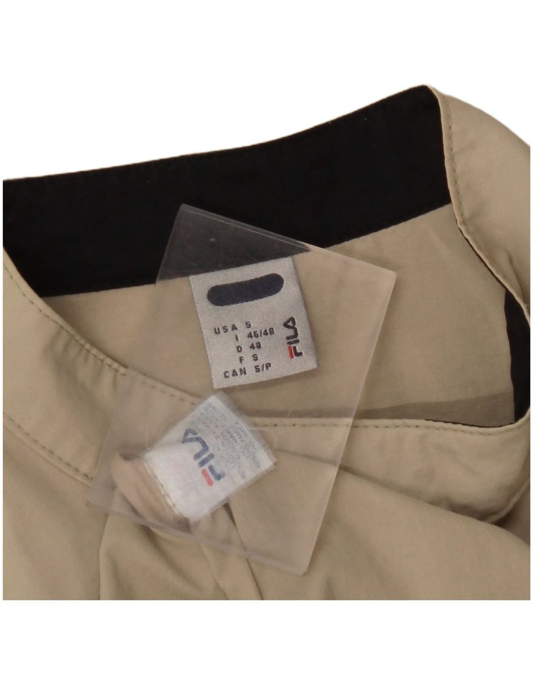 FILA Mens Bomber Jacket UK 36 Small Beige Cotton