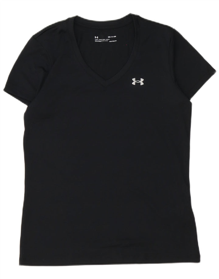Under Armour Mens Heat Gear T-Shirt Top Small Black Polyester