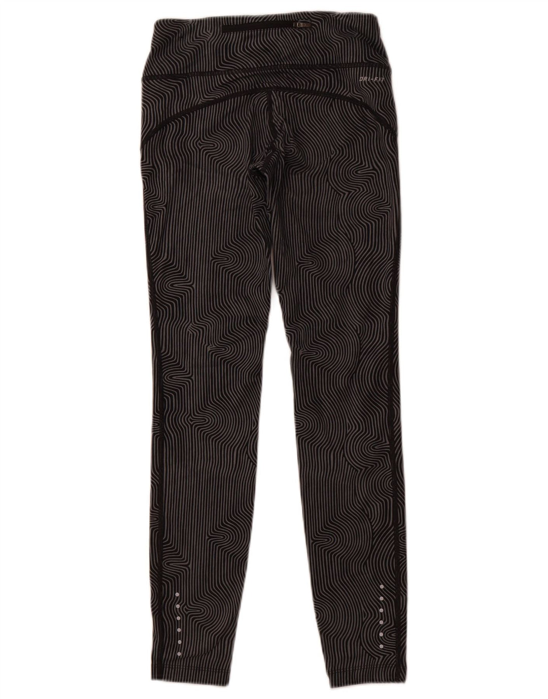 NIKE Womens Dri Fit Leggings UK 6 XS  Grey Pinstripe