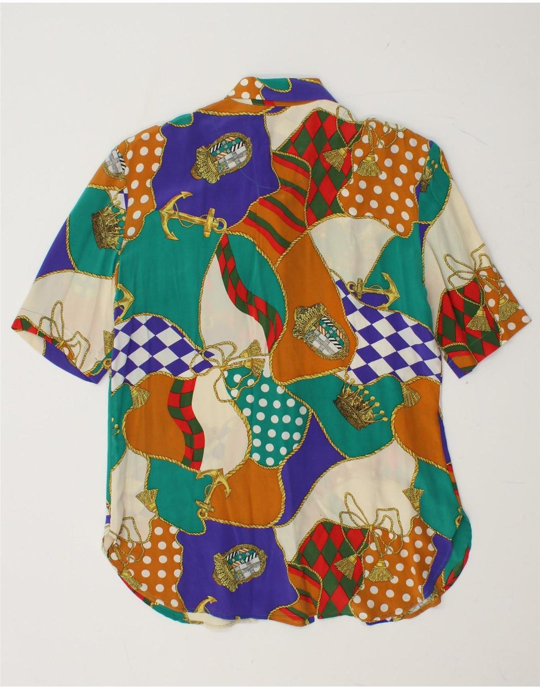 FIORELLA RUBINO Womens Shirt Blouse UK 14 Medium Multicoloured Patchwork