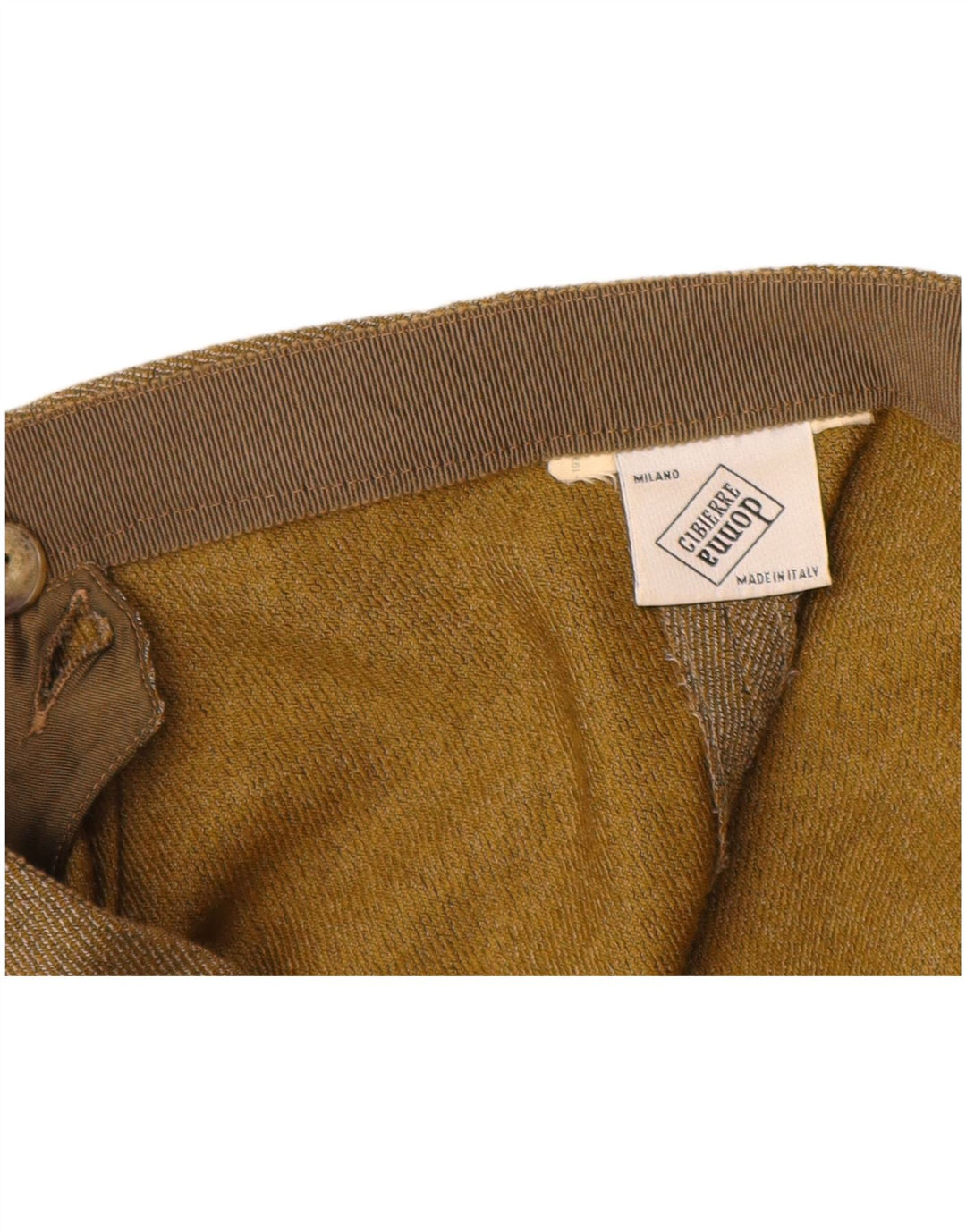 VINTAGE Womens High Waist Tapered Casual Trousers W28 L29  Beige Pinstripe