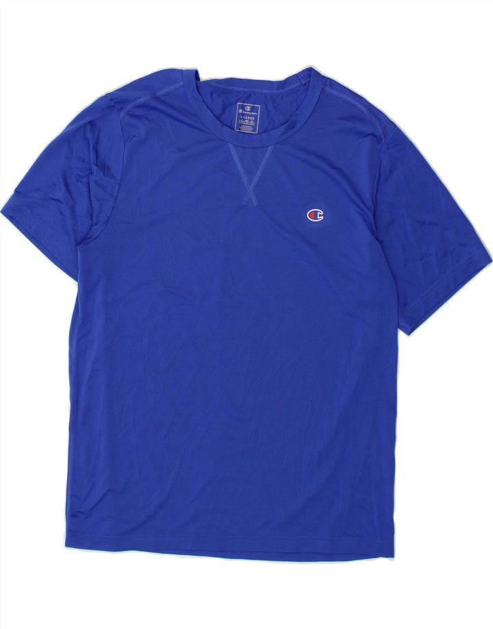 CHAMPION Mens T-Shirt Top XL Blue Polyester Vintage Champion and Second-Hand Champion from Messina Hembry 