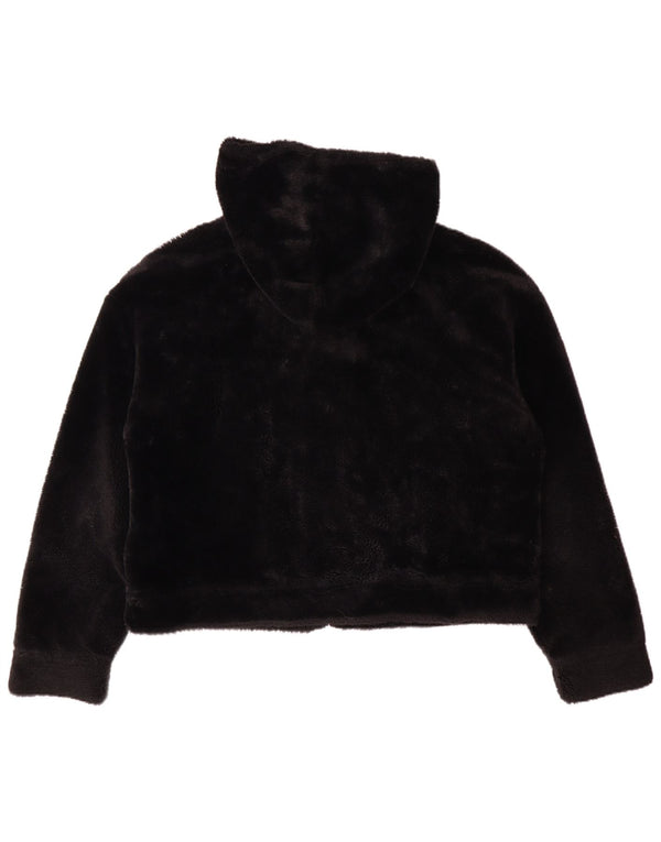 UGG Womens Hooded Fleece Jacket UK 14 Medium Black Polyester