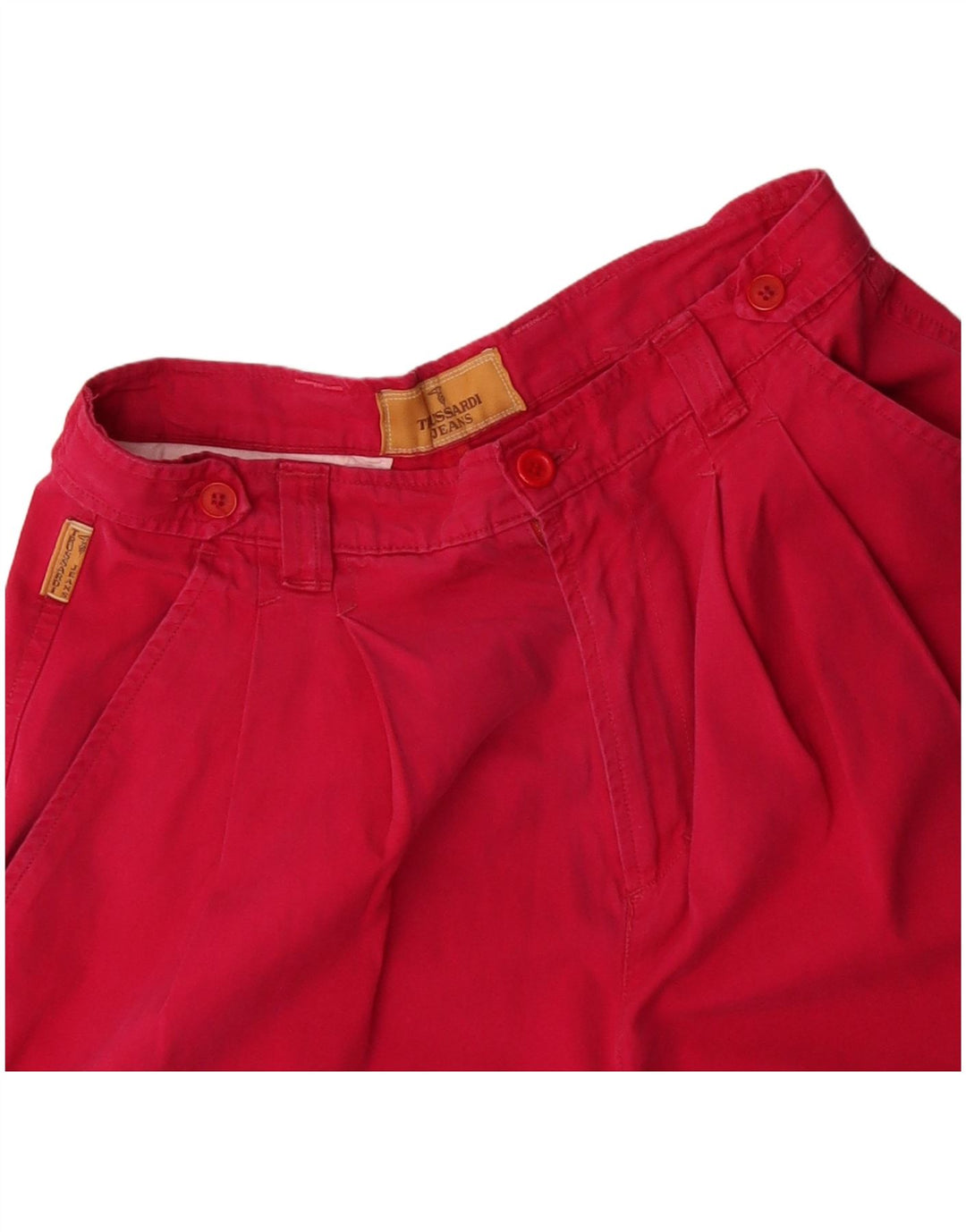 TRUSSARDI Womens High Waist Pegged Casual Shorts IT 44 Medium W28  Red