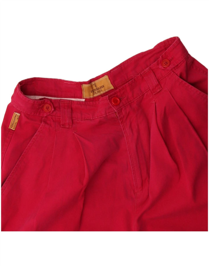 TRUSSARDI Womens High Waist Pegged Casual Shorts IT 44 Medium W28  Red