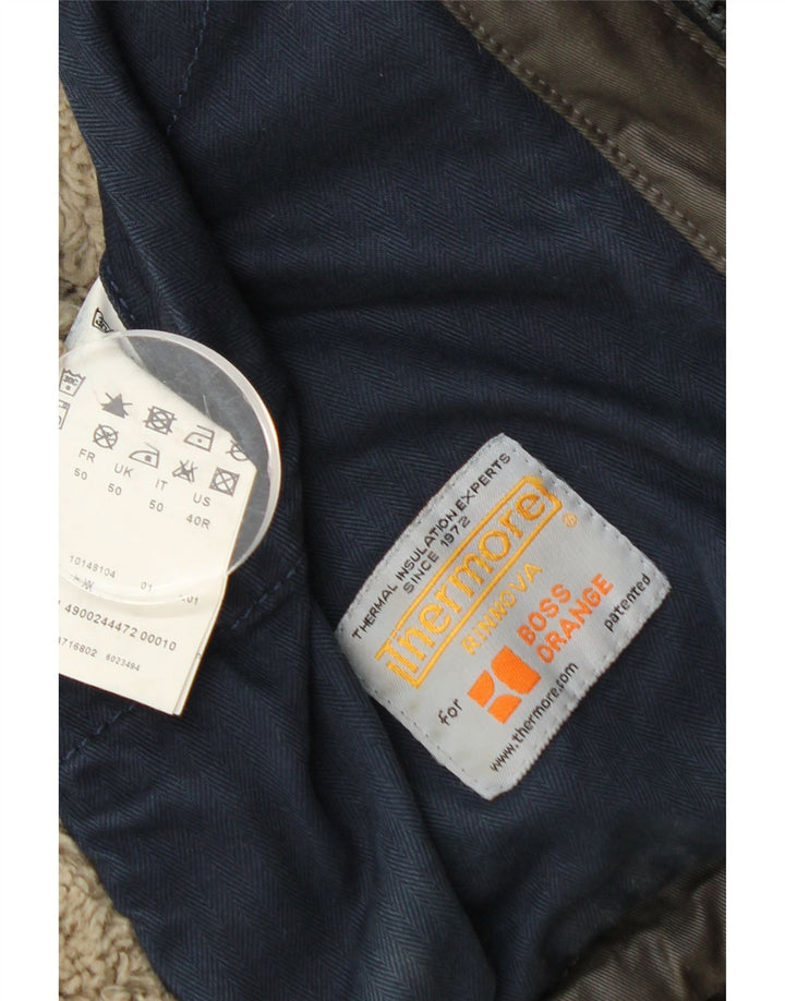 HUGO BOSS Mens Military Jacket IT 50 Large Brown Cotton