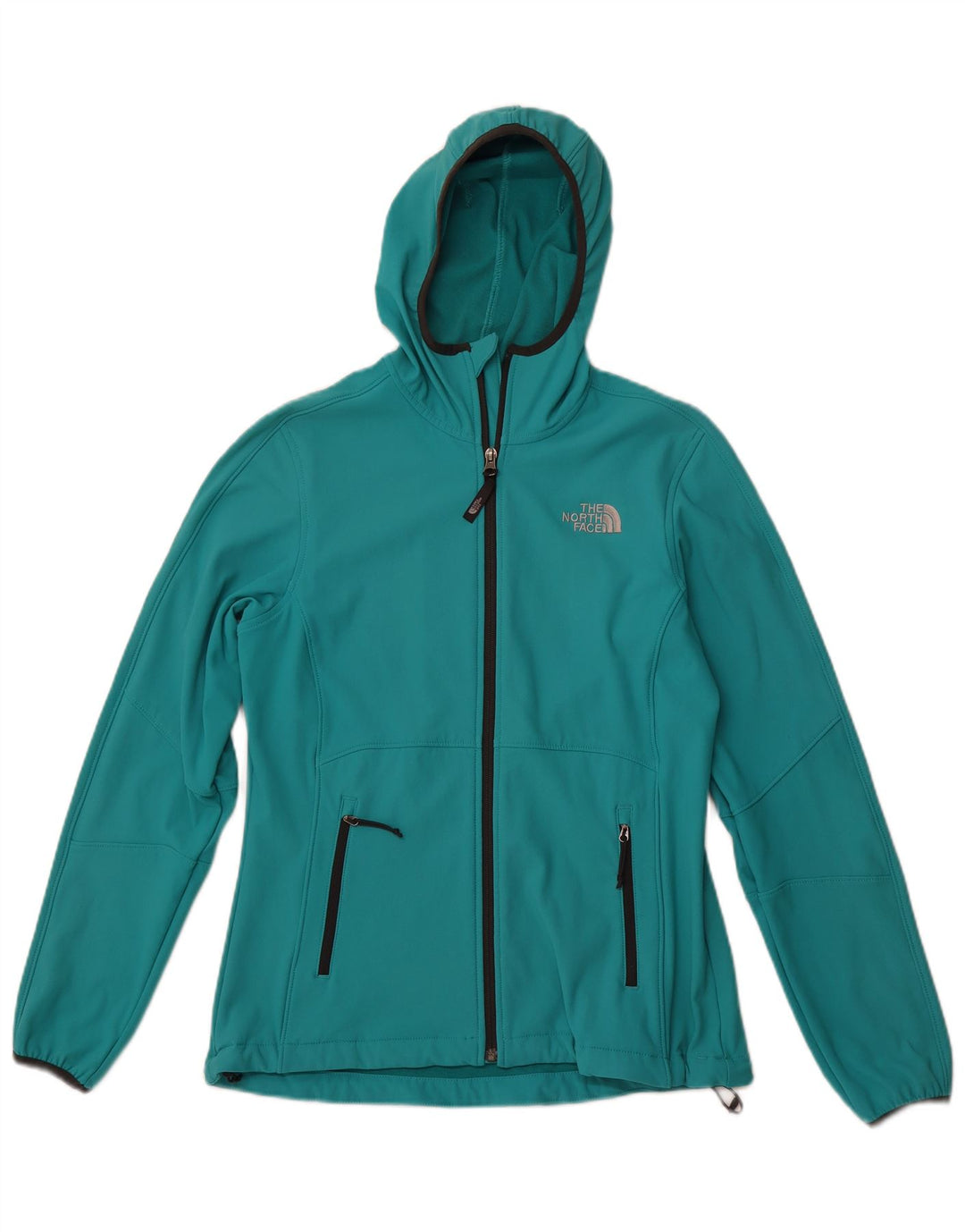 THE NORTH FACE Womens Hooded Tracksuit Top Jacket UK 12 Medium Turquoise
