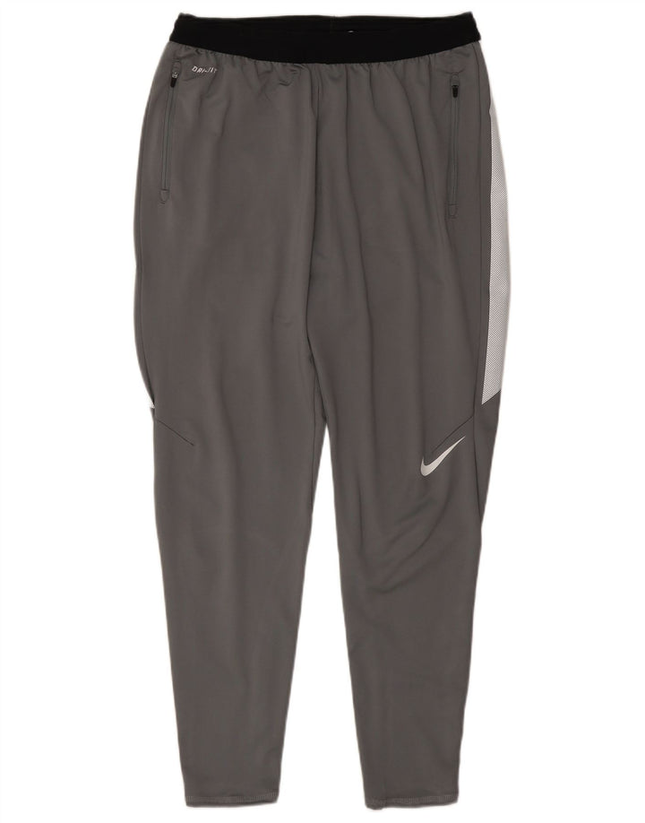 Nike Mens Dri Fit Tracksuit Trousers Large Grey Colourblock Polyester