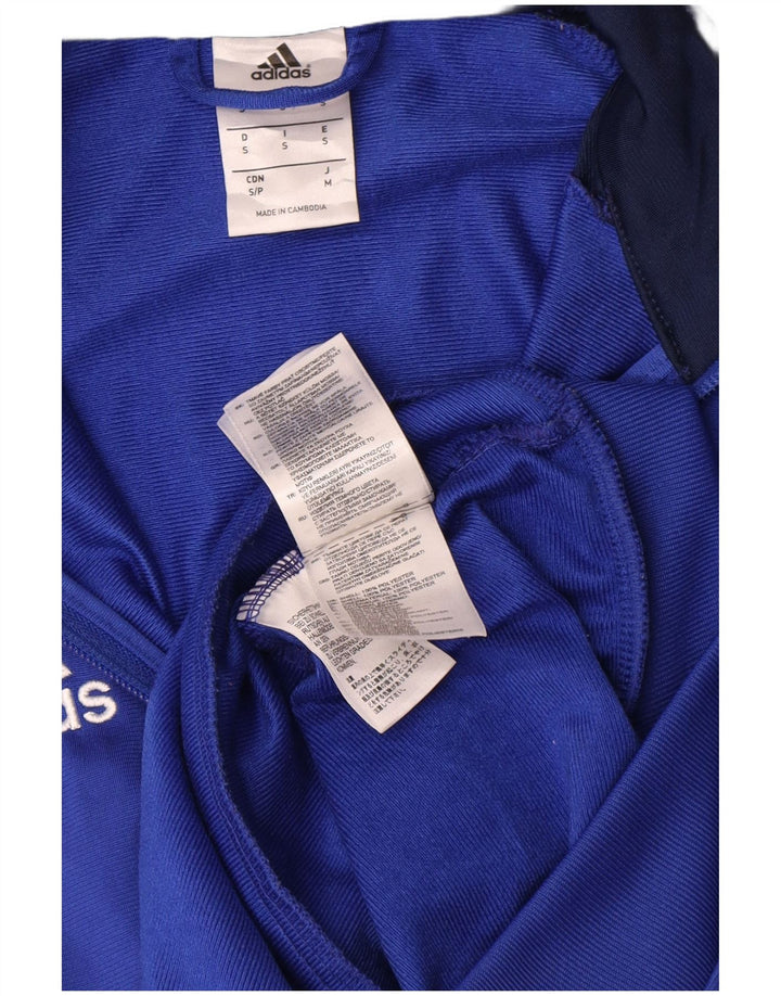 Adidas Mens Graphic Tracksuit Top Jacket Small Blue Colourblock Polyester